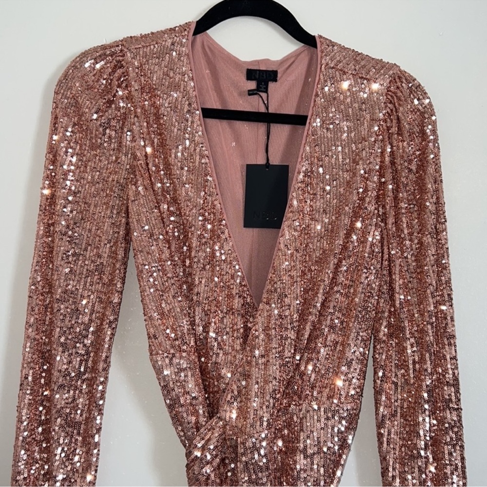 NBD Sequin Wrap Dress - Picture 3 of 7